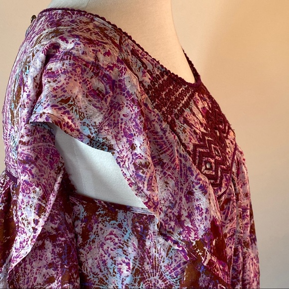 Jessica Simpson Boho Embroidered Round Neck Top Size Small - Picture 5 of 9